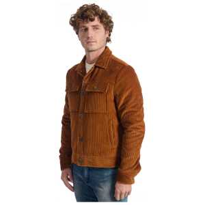 Roberto Pepe Luxury Brown Cotton Men Jacket