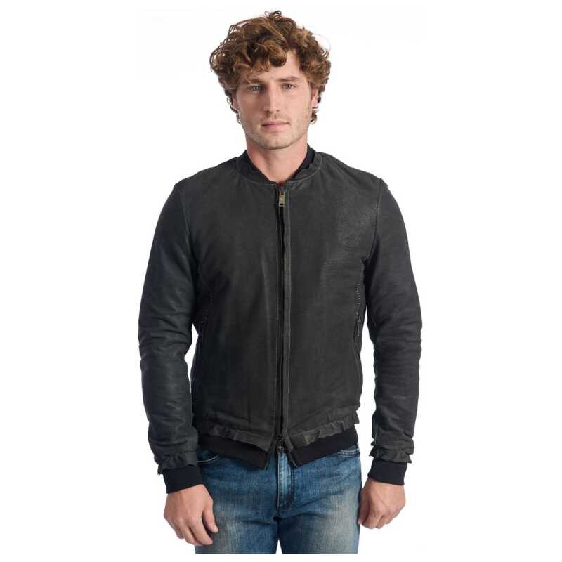Roberto Pepe Luxury Gray Lambskin Men Jacket, theFeinheit