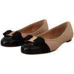 Salvatore Ferragamo Elegant Quilted Leather Flats Chic Dual Tone Design 3
