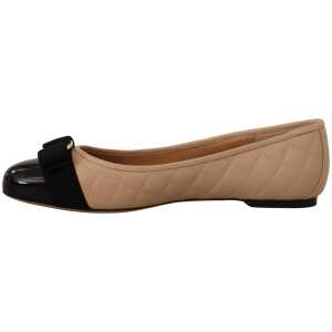 Salvatore Ferragamo Elegant Quilted Leather Flats Chic Dual Tone Design