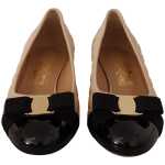 Salvatore Ferragamo Elegant Quilted Leather Pumps In Beige And Black 2
