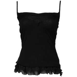 Scervino Street Black Wool Sleeveless Square Neck Tank Top