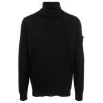 Stone Island Black Wool Men Sweater