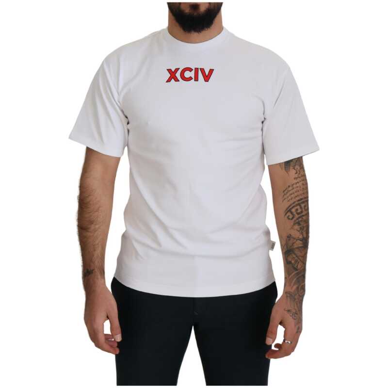 GCDS White Logo Print Cotton Short Sleeves T-shirt, theFeinheit
