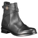 Tommy Hilfiger Black Leather Women Boot
