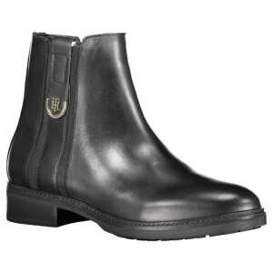 Tommy Hilfiger Black Leather Women Boot 5