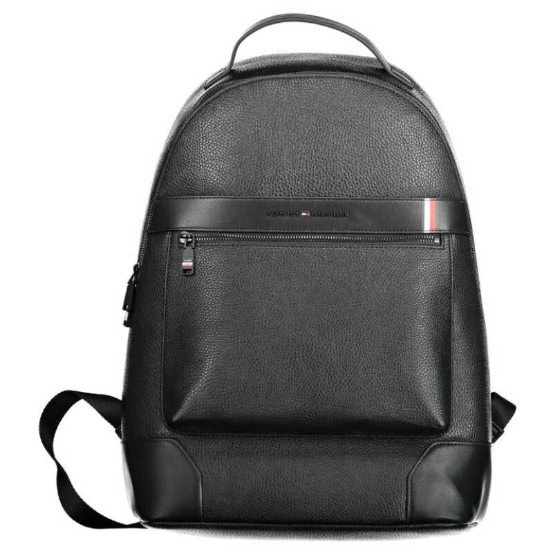 Tommy Hilfiger Black Polyethylene Men Backpack, theFeinheit