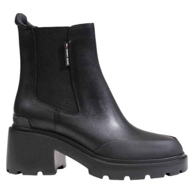 Tommy Hilfiger Jeans Black Leather Ankle, theFeinheit
