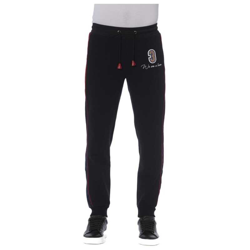 Trussardi Black Cotton Men Sport Pant, theFeinheit