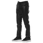 Trussardi Black Lamb Leather Men Trouser