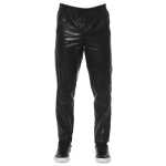 Trussardi Black Lamb Leather Men Trouser 3