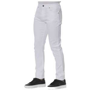Trussardi Jeans White Cotton Men Jeans