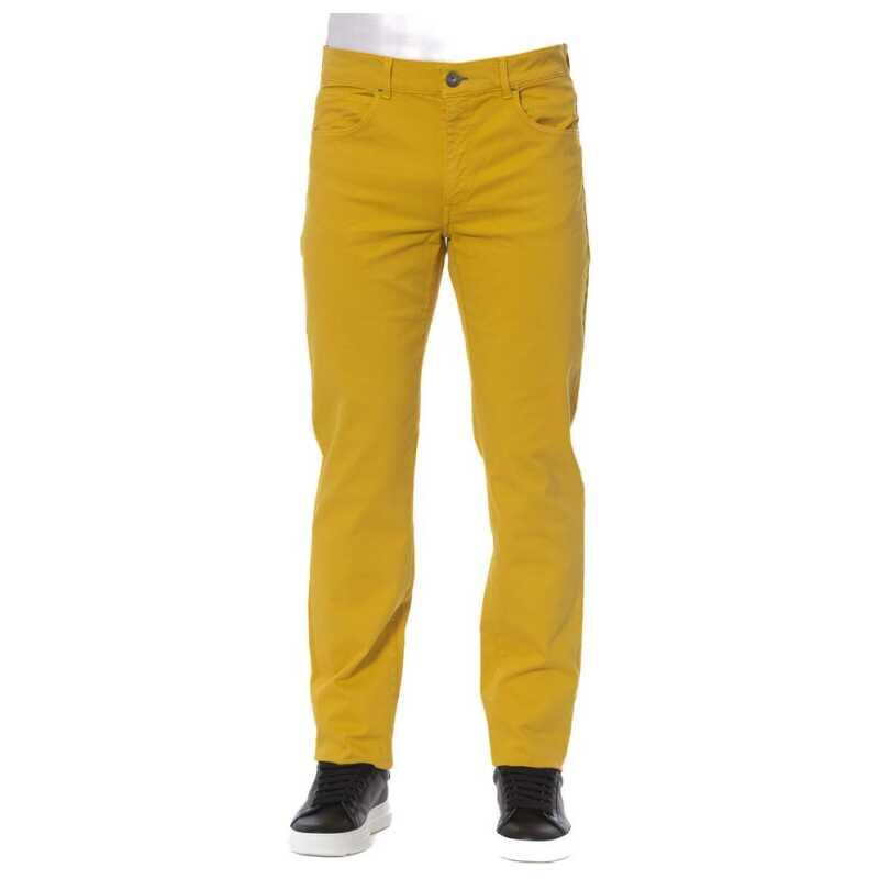Trussardi Jeans Yellow Cotton Men Pants, theFeinheit