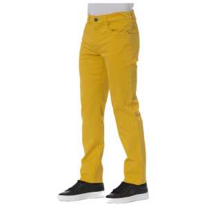 Trussardi Jeans Yellow Cotton Men Pants