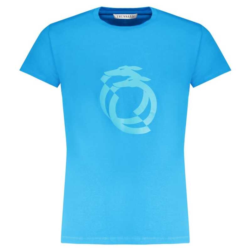 Trussardi Light Blue Cotton Men T-Shirt, theFeinheit
