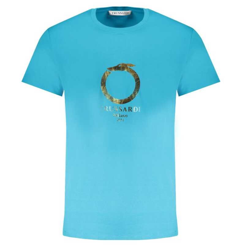 Trussardi Light Blue Cotton Men TShirt, theFeinheit