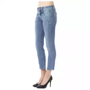Ungaro Fever Light Blue Cotton Women Capri Jean
