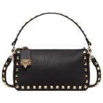 Valentino Garavani Black Garnet Calfskin Small Rockstud Shoulder Bag
