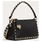 Valentino Garavani Black Garnet Calfskin Small Rockstud Shoulder Bag 3