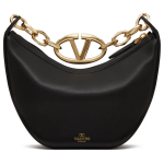 Valentino Garavani Black Leather Mini Hobo Vlogo Shoulder Bag 3