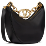 Valentino Garavani Black Leather Mini Hobo Vlogo Shoulder Bag 4