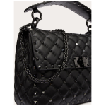 Valentino Garavani Black Nappa Leather Medium Rockstudt Spike Bag 8