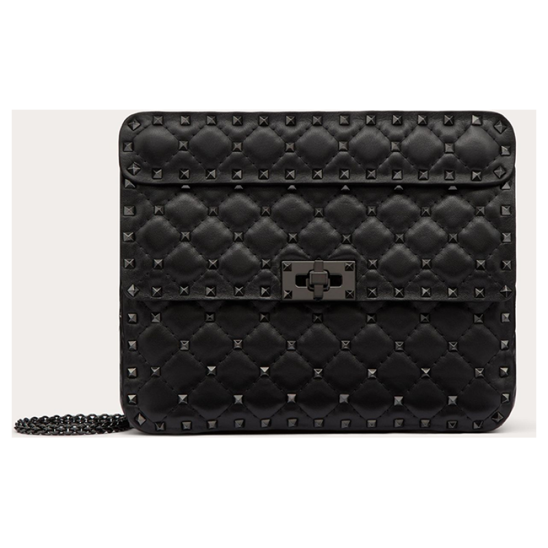 Valentino Garavani Black Nappa Leather Medium Rockstudt Spike Bag, theFeinheit