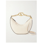 Valentino Garavani Ivory Leather Small Hobo Vlogo Shoulder Bag