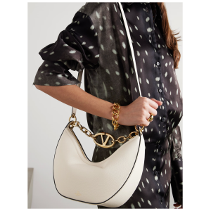 Valentino Garavani Ivory Leather Small Hobo Vlogo Shoulder Bag 2