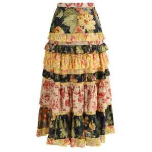 Valentino Long Flounce Skirt 2