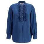 Valentino Ruffle Denim Shirts
