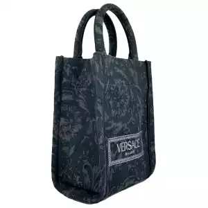Versace Athena Barocco Mini Top Handle Tote Crossbody Bag Black 2