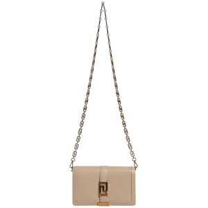 Versace Beige Gold Chain Calf Leather Wallet Crossbody Bag 2