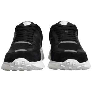 Versace Black Canvas Quad Fabric Medusa Low Top Sneaker Shoes