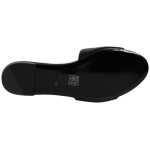 Versace Black Leather Logo Plaque Slip On Slides Flats Shoes 14