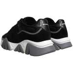 Versace Black Leather Neoprene Chunky Low Top Sneakers Squalo Shoes 3