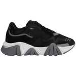 Versace Black Leather Neoprene Chunky Low Top Sneakers Squalo Shoes 5