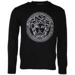 Versace Black Medusa Embroidery Crew Neck Pullover Sweater 5