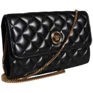 Versace Black Quilted Nappa Leather Crossbody Shoulder Bag