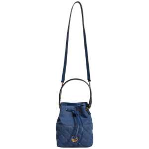 Versace Blue Quilted Denim Leather Crossbody Shoulder Bag 9