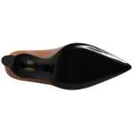 Versace Brown Leather Logo Plaque High Heels Pumps Shoes 6