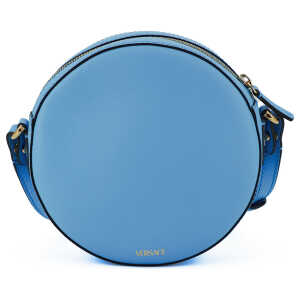 Versace Chic Blue Leather Round Shoulder Bag