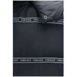 Versace Elegant Black Logo Band Vest With Detachable Hood 2