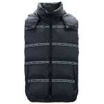 Versace Elegant Black Logo Band Vest With Detachable Hood 3