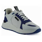 Versace Elegant Blue And White Leather Sneakers