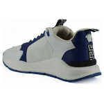 Versace Elegant Blue And White Leather Sneakers 2