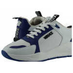 Versace Elegant Blue And White Leather Sneakers 3