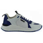 Versace Elegant Blue And White Leather Sneakers 6