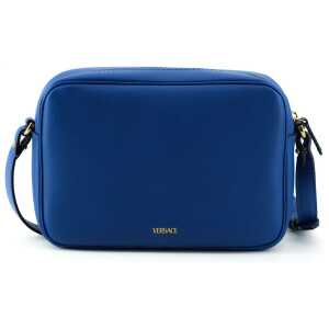 Versace Elegant Blue Calf Leather Camera Case Bag