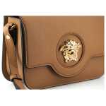 Versace Elegant Calf Leather Shoulder Bag In Brown 3